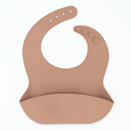Silicone Bib in Solid Clay Color