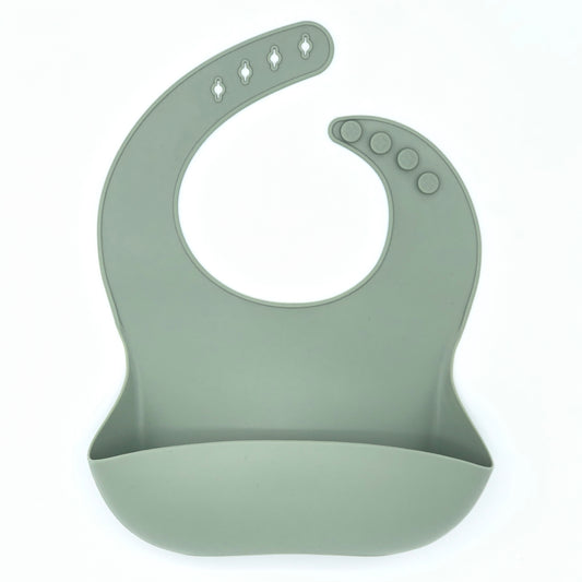 Silicone Bib in Solid Sage Color