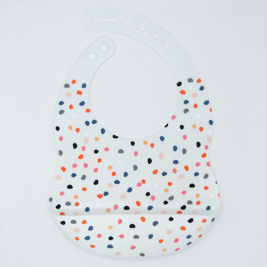 Silicone Bib with Polka Dots