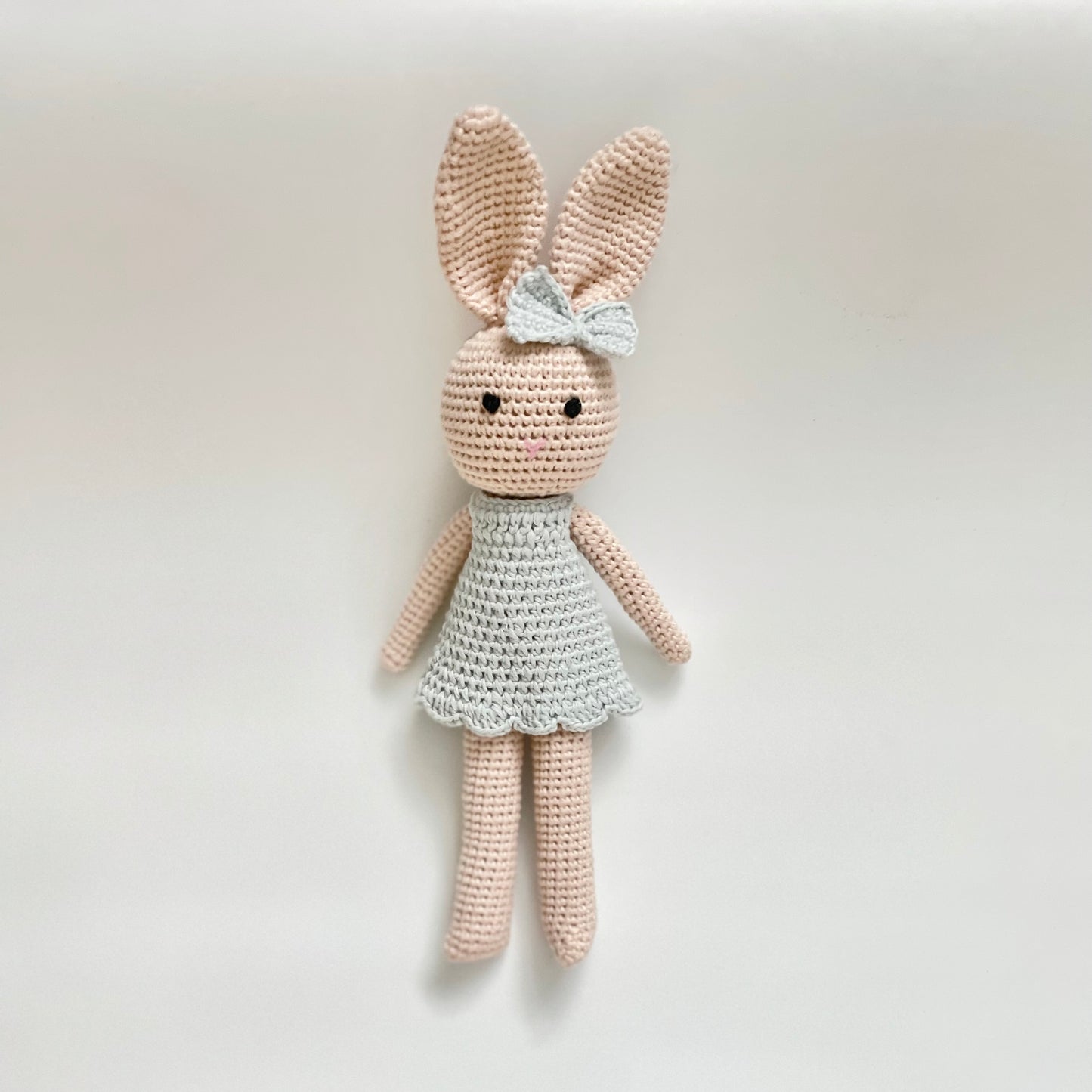 Crochet Bunny Doll in Light Blue Dress