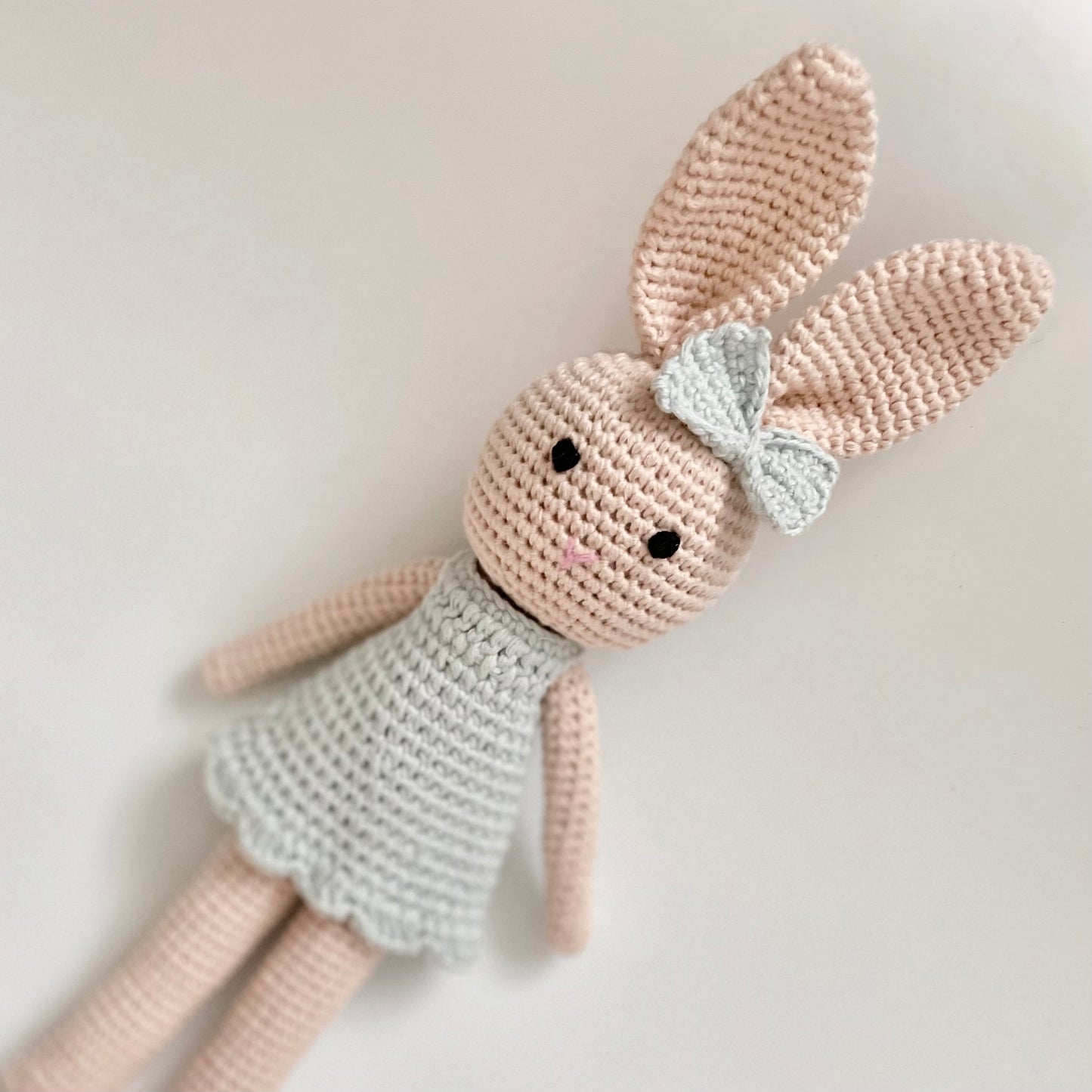 Crochet Bunny Doll in Light Blue Dress