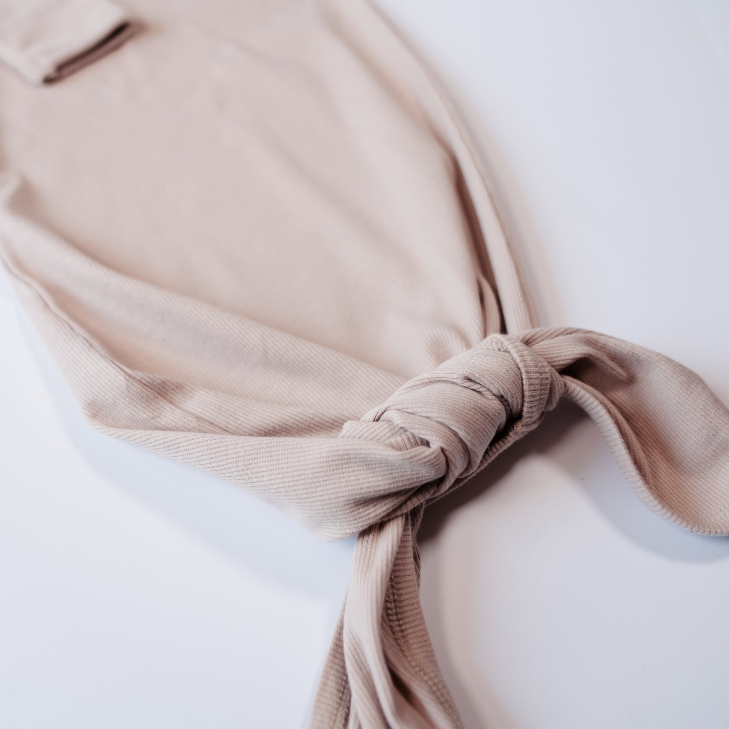 Beige Organic Cotton Knotted Gown