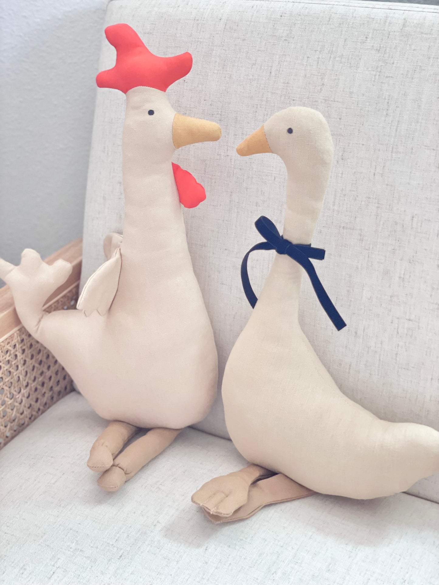 Linen Rooster Doll