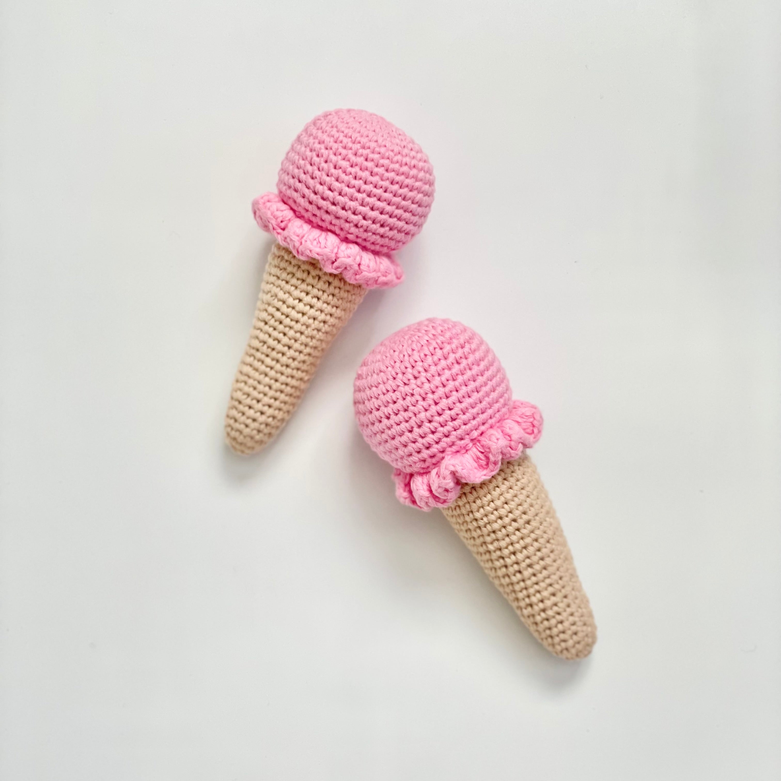 Ice Cream Cone Rattle – The Tiny Rabbit Co.