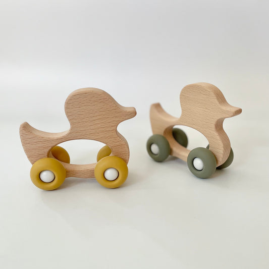 Wooden Duck with Wheels