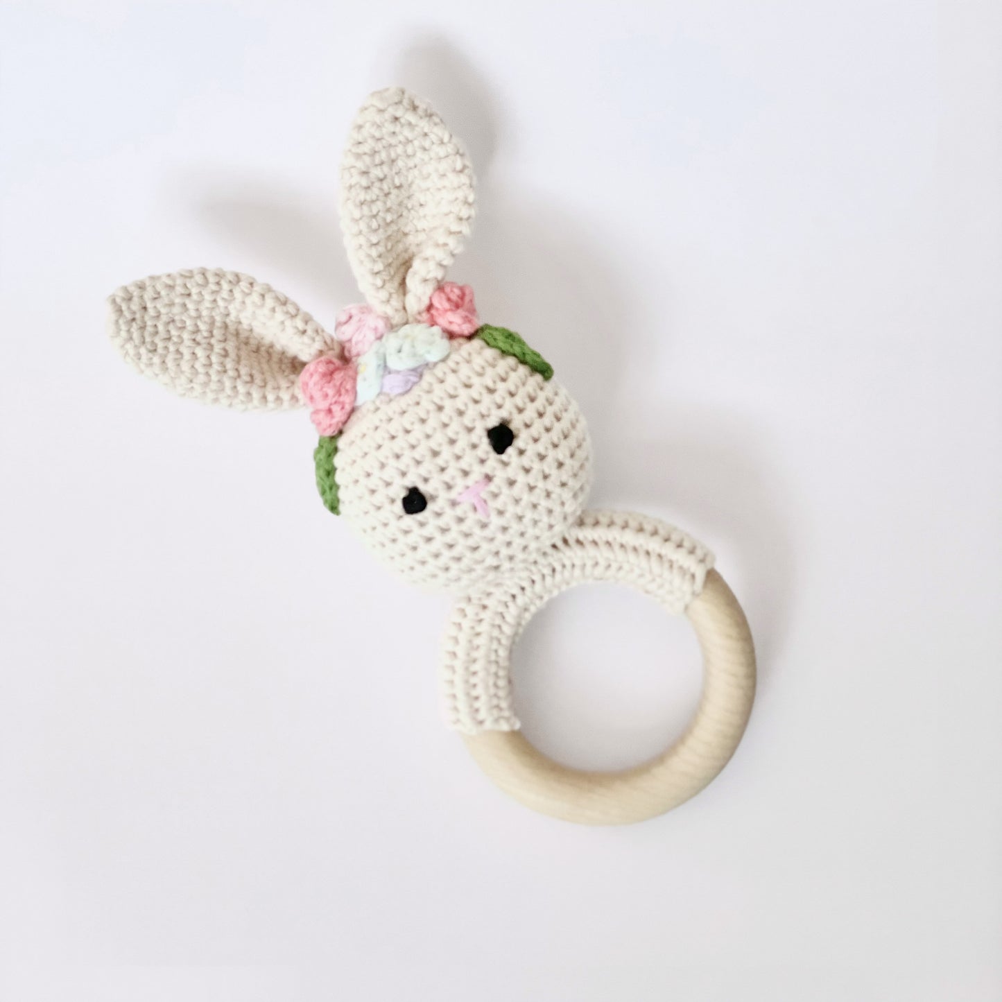 Bunny with Flower Crown Rattle