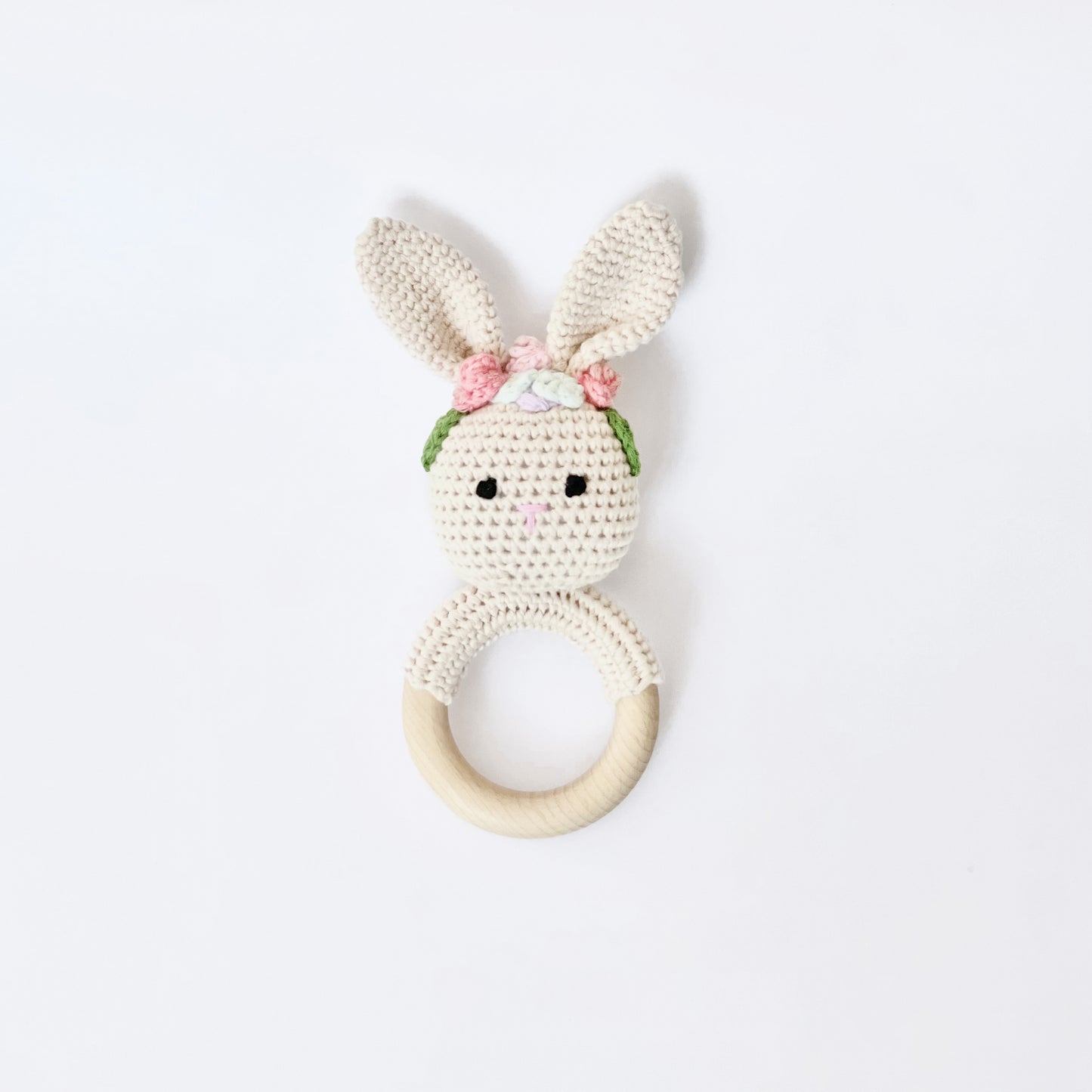 Bunny with Flower Crown Rattle