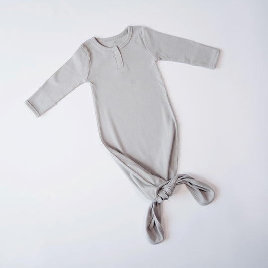 Gray Organic Cotton Knotted Gown